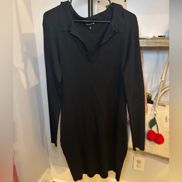 PrettyLittleThing Black Long Sleeve Dress - Picture 1 of 2